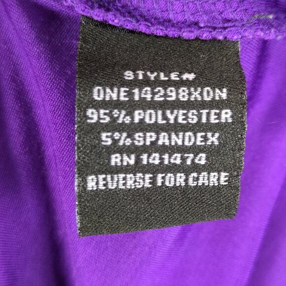 Elie McCarthy Women's 3X Plus Size Purple Blouse Top V-Neck Flowy Stretch Fabric - Picture 5 of 6